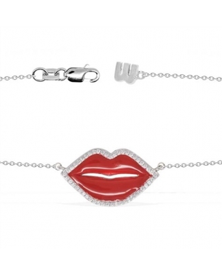 Kiss Silver with CZ Necklace / AC2561XR