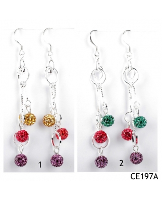 CE197, BALL EARRING WITH CHAIN