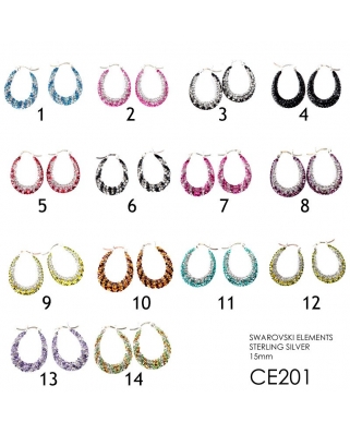 Crystal Earrings / CE201, CLIP HEART EARRING