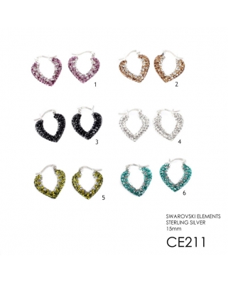 Crystal Earrings / CE211, HEART LOCK 15MM
