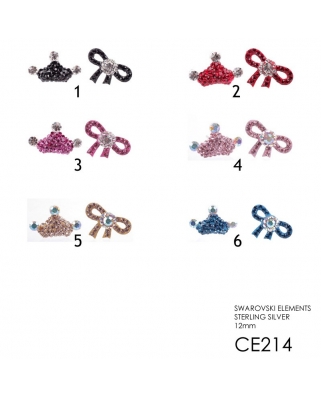 Crystal Earrings / CE214, 12MM RIBBON CROWN