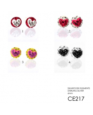 Crystal Earrings / CE217, 6MM HALF BALL