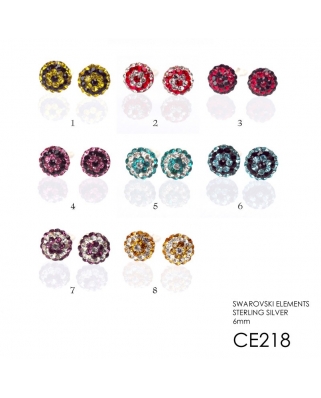 Crystal Earrings / CE219, 6MM HALF BALL