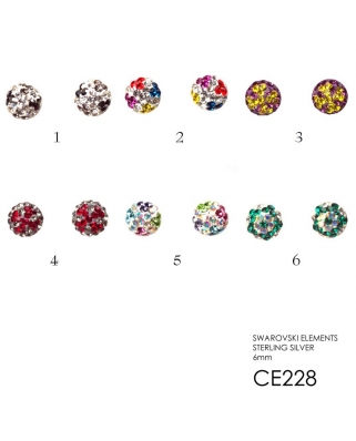 Crystal Earrings / CE228, 6MM HALF BALL