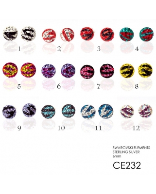 Crystal Earrings / CE232, 6MM HALF BALL
