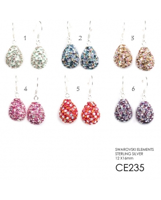 Crystal Earrings / CE235, 16MM OVAL