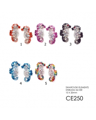 Crystal Earrings / CE250, SEA HORSE
