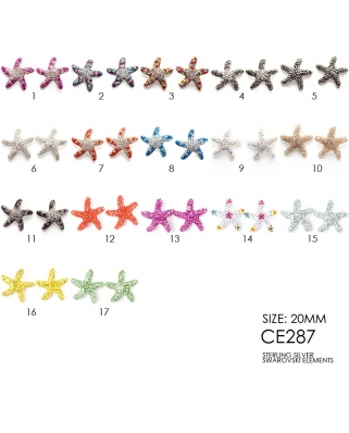 Crystal Earrings / CE287, 20MM STAR FISH
