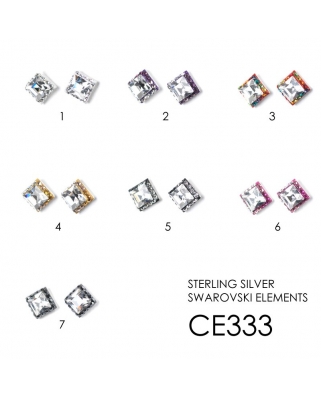 Crystal Earrings / CE333, CUBE 8MM