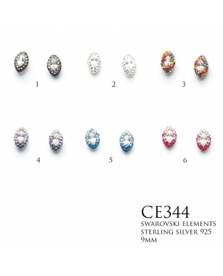 Crystal Earrings / CE344, 9MM