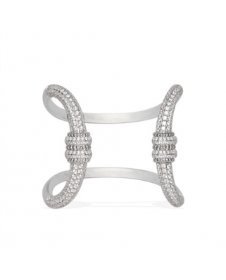 Silver with CZ Bangle / AB3085OX