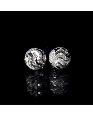 Diamond cut Silver Earrings 10mm