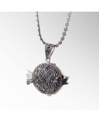 Locket fish Aromatherapy Essential Oil Diffuser Sterling Silver Pendant