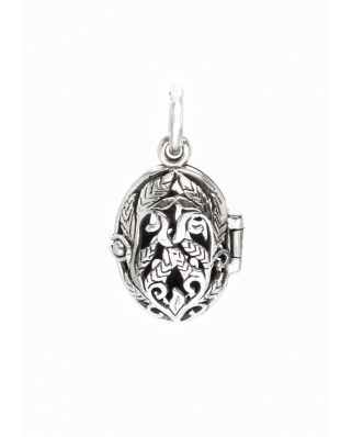 Filigree Locket Aromatherapy Essential Oil Diffuser Sterling Silver Pendant 15 x 20mm