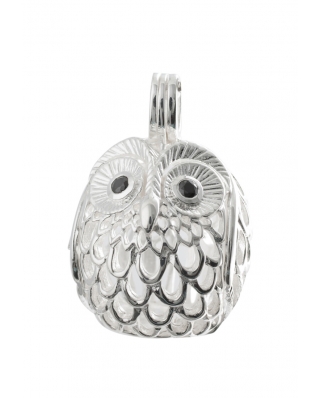 Aromatherapy Essential Oil Diffuser Sterling Silver Pendant Owl