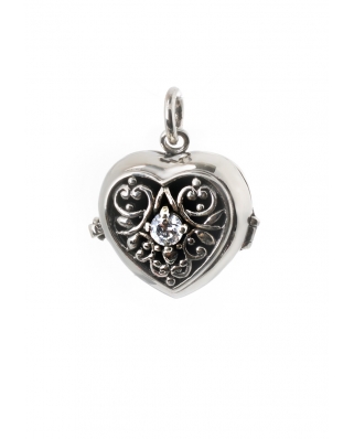 Locket Heart Aromatherapy Essential Oil Diffuser Sterling Silver Pendant 20mm