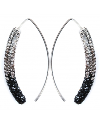 Crystal Earrings / CE420-2 Jet Black Shading