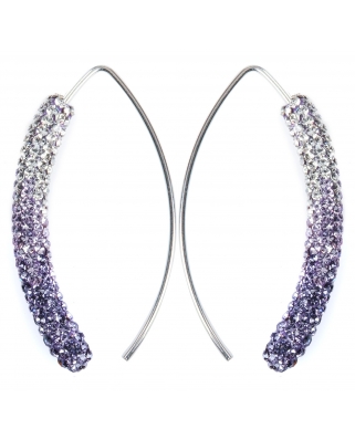 Crystal Earrings / CE420-4 Crystal-Purple Shading