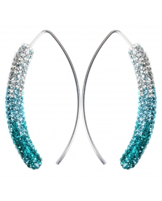 Crystal Earrings / CE420-6 Crystal-Blue Zicron Shading