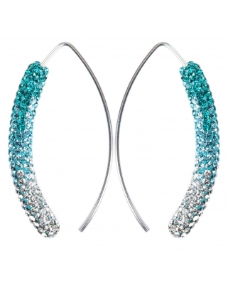 Crystal Earrings / CE420-7 Blue Zicron-Crystal Shading
