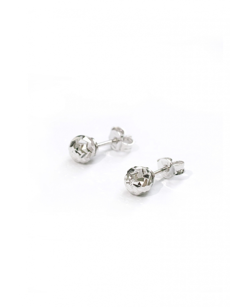 Diamond cut Silver Earrings 6mm