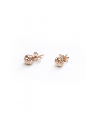 Diamond cut Rose Gold Vermeil Earrings 6mm