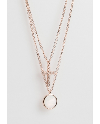 Cross with Pearl Rose Gold Vermeil necklace