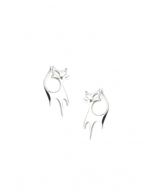 Cat Sterling Silver Earring Cat