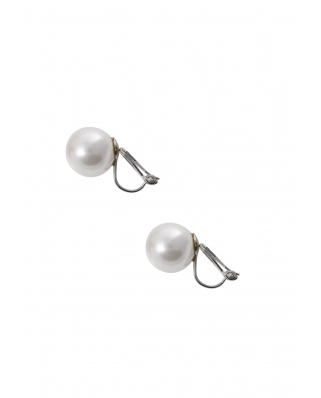 Pearl Sterling Silver Clip Earring
