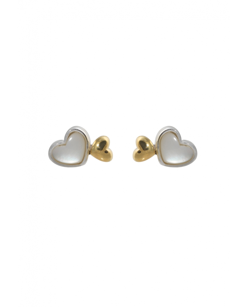 Double Heart Sterling Silver Earring