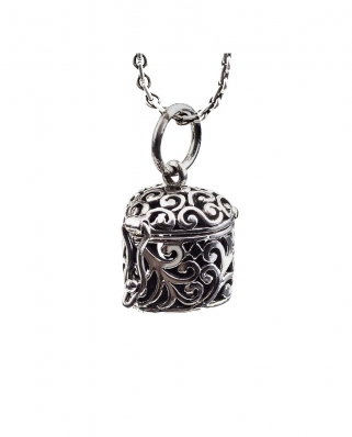 Aromatherapy Essential Oil Diffuser Sterling Silver Pendant 15 X 15mm