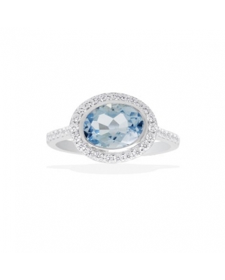 Silver with Blue Semi-precious stone Ring / A15067TB